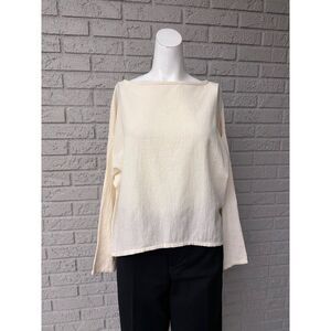 Soft Surroundings Women’s Cotton Long Sleeve Hi-Lo Blouse Size S